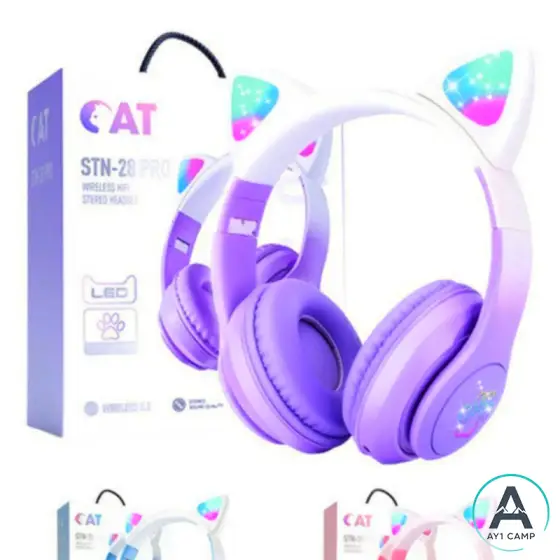 هدفون بلوتوثی مدل STN-28 Pro طرح جدید Cat Ear