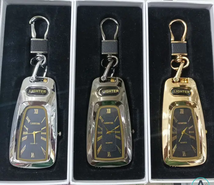 فندک جاکلیدی فلزی چندکاره (طرح ساعت) مدلB0F5GQW6KN