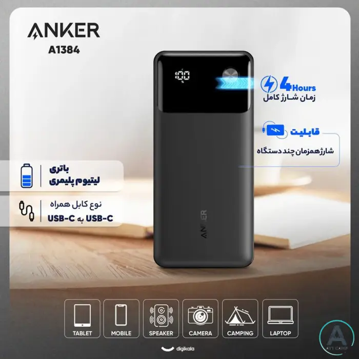 پاوربانک انکر Anker مدل Powerbank A1384