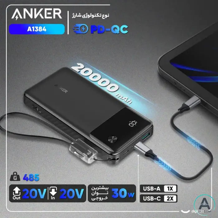 پاوربانک انکر Anker مدل Powerbank A1384