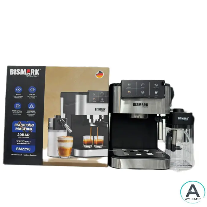 اسپرسو ساز بیسمارک مدل BM2290 با مخزن شیر ظرفیت 1.8L