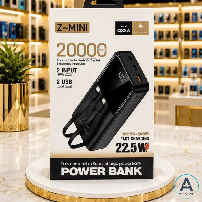 پاوربانک 20000 میلی آمپر Z-MINI مدل Q33