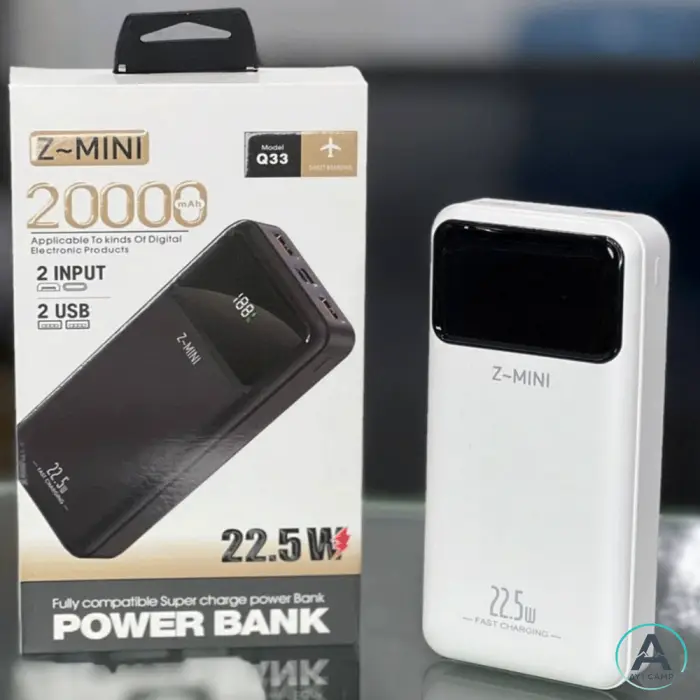 پاوربانک 20000 میلی آمپر Z-MINI مدل Q33