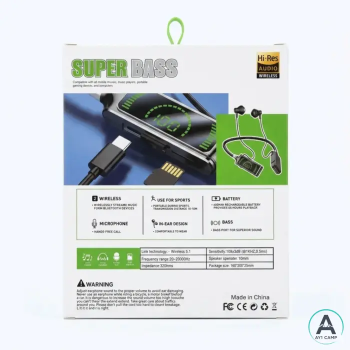هندزفری گردنی Super Bass بلوتوثی مدل S9