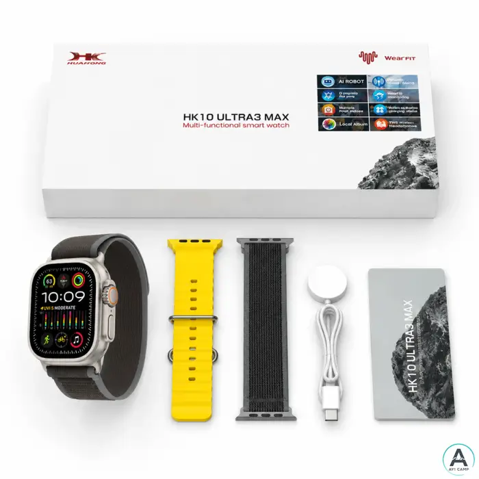 ساعت هوشمند HK10 Ultra 3 MAX با نمایشگر AMOLED و ضد آب IP67