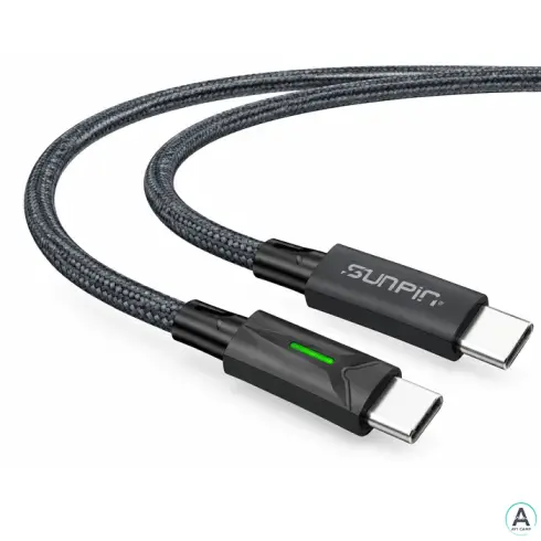 کابل شارژ SUNPIN مدل USB C به USB C با توان 100 وات