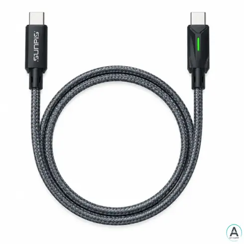 کابل شارژ SUNPIN مدل USB C به USB C با توان 100 وات