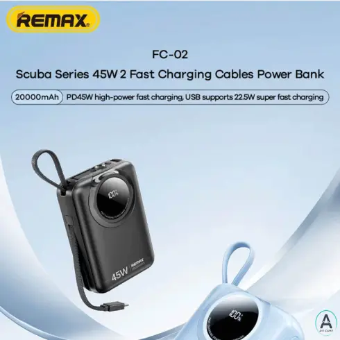 پاوربانک 45 وات ریمکس مدل FC-02 ظرفیت 20000 میلی آمپر ساعت