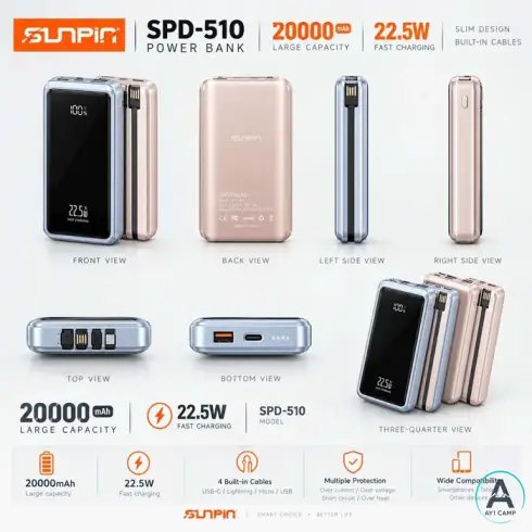 پاور بانک سان پین مدل SPD-510 با ظرفیت 20000