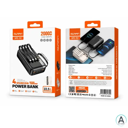 پاوربانک Sunpin مدل SPD-192 با ظرفیت 20000
