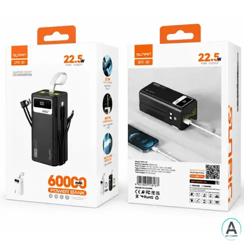 پاوربانک سان‌پین مدل SPD-181 با ظرفیت 60000