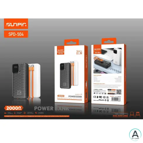 پاوربانک سان‌پین مدل SPD-504 ظرفیت 20000