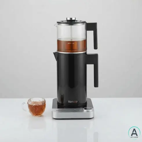 چای ساز کنزو مدل KT1510 ظرفیت 1.7 لیتر با کتری استیل ضد زنگ