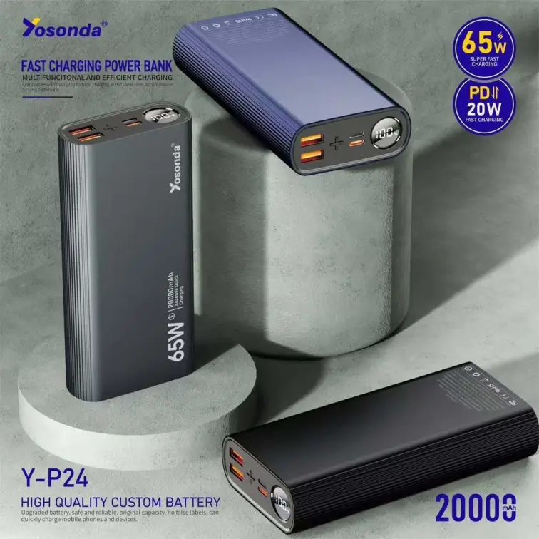 پاوربانک 20000اورجینال برند ،yosonda مدل Y-P24