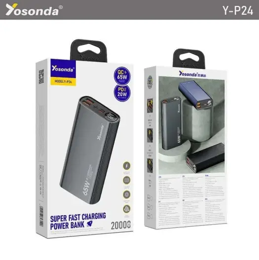 پاوربانک 20000اورجینال برند ،yosonda مدل Y-P24