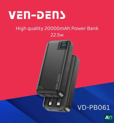 پاوربانک 20000 میلی آمپر برند وندنز مدلVD-PB061