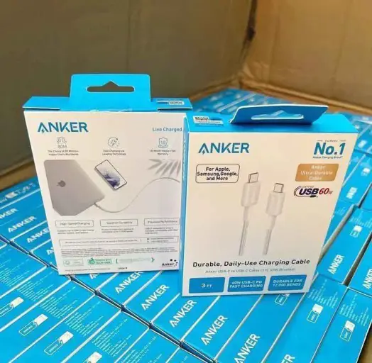 کابل تایپ سی به لایتنینگ فست شارژ 60 وات انکر 322A81b5 طول 0.9 متر